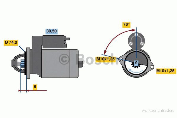 Startmotor Bosch 0 986 018 680 3165143175903