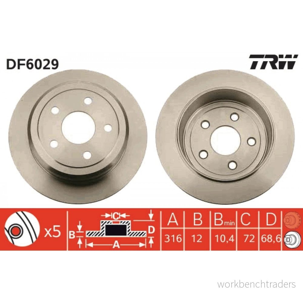 Bromsskiva TRW DF6029 3322938021863