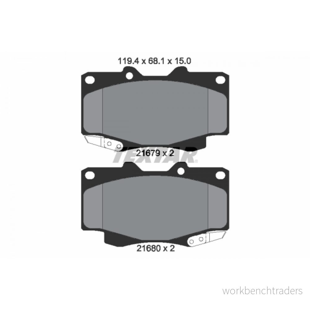 TEXTAR 2168001 Jeu de plaquettes frein avec indicateur d'usure TOYOTA: HILUX 3 Pick up, Pritsche/Fahrgestell (KUN1, TGN3, TGN2, TGN1, 4019722290503