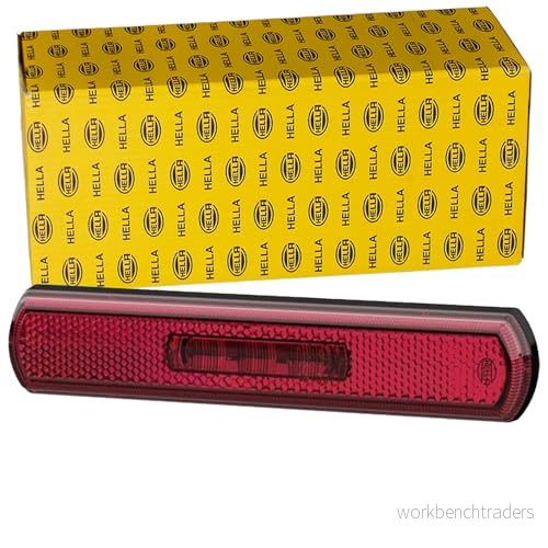 HELLA Sidolampa Shapeline Tech LED 24V / 12V påbyggd/skruvad SAE Lyktglasfärg: röd Kabellängd: 1300mm Kontaktutf. ID: EasyConn 2 polig Vänster/Höger Antal: 1 2PS 013 303 111 4082300705614