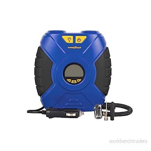 Goodyear GOD0020 Luftkompressor 90psi drivs av cigarettändare, bärbar, digital