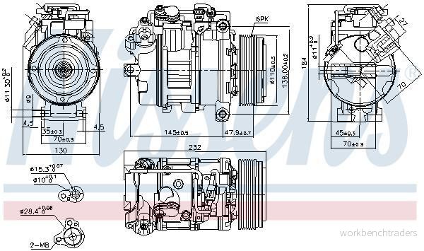 Kompressor, klimatanläggning Nissens 890628 5707286453722