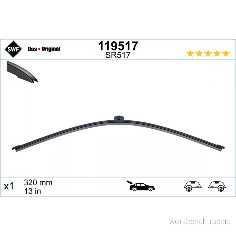 Torkarblad, Bak, audi,mercedes benz,nissan,renault,seat, 4KE955425, 5FA955427, 81A955425, 89A955425, 8R0955425, 8X4955425, A2478206700 3276421195176